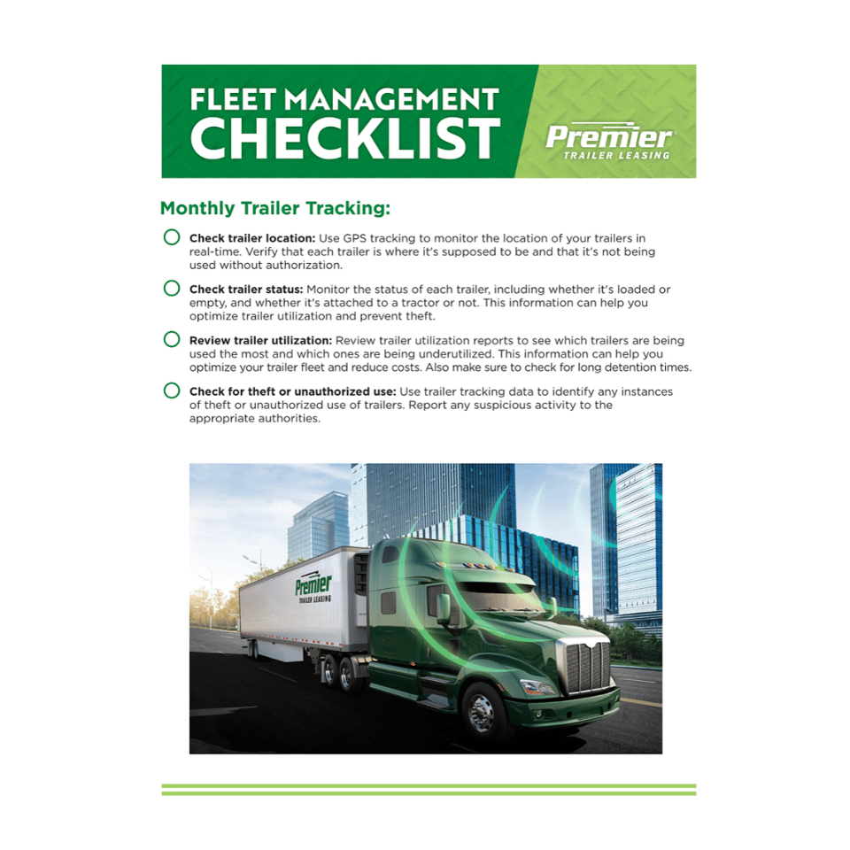 Fleet Management Checklist: Monthly Trailer Tracking