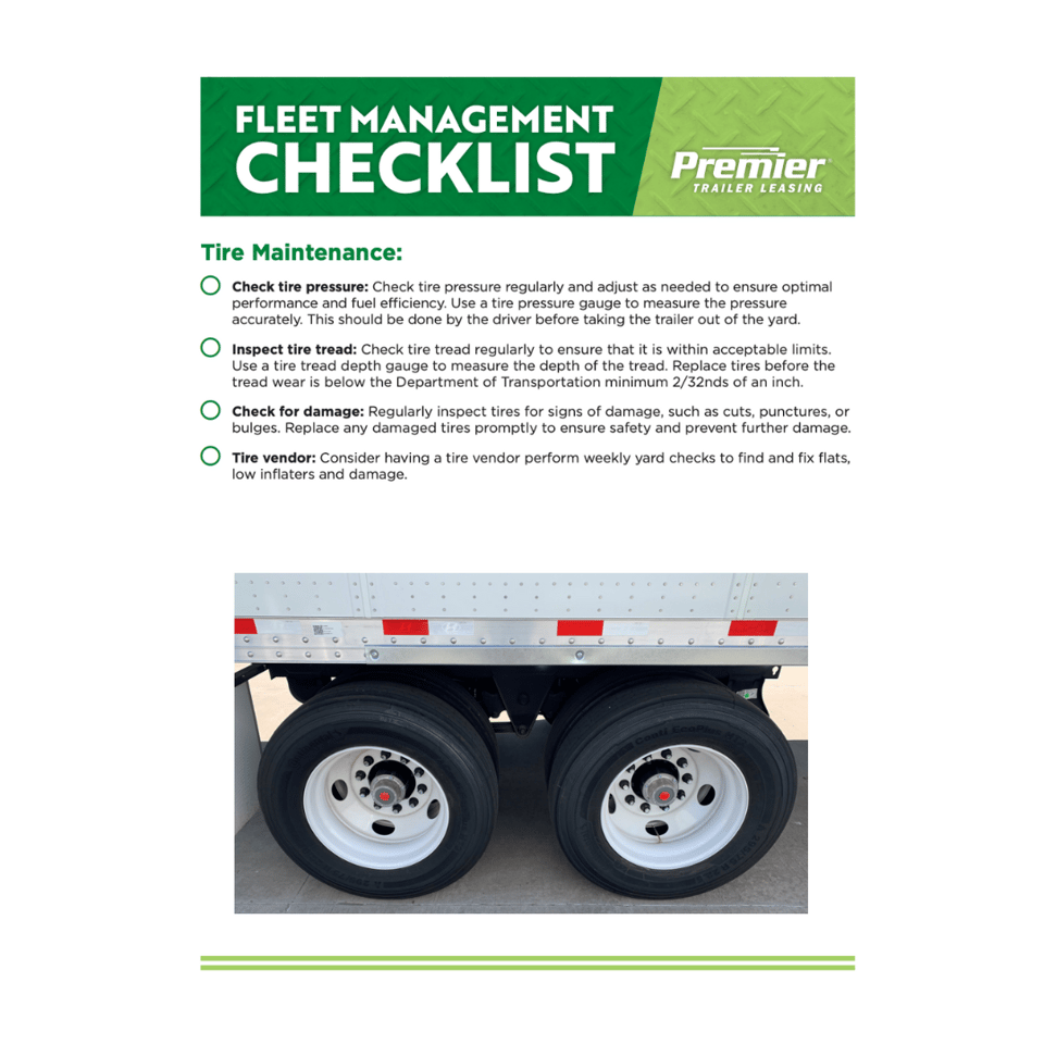 Fleet Management Checklist: Tire Maintenance