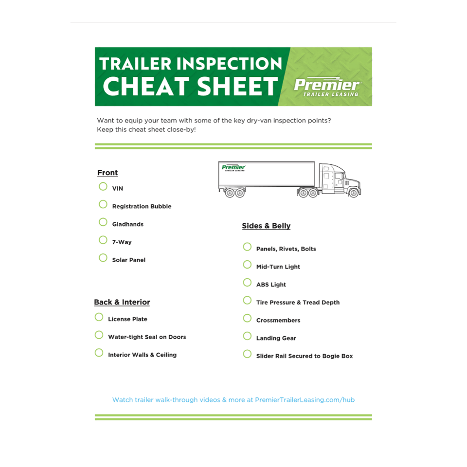 Dry Van CheatSheet