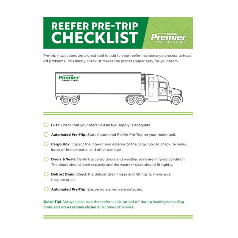 reefer checklist front cover